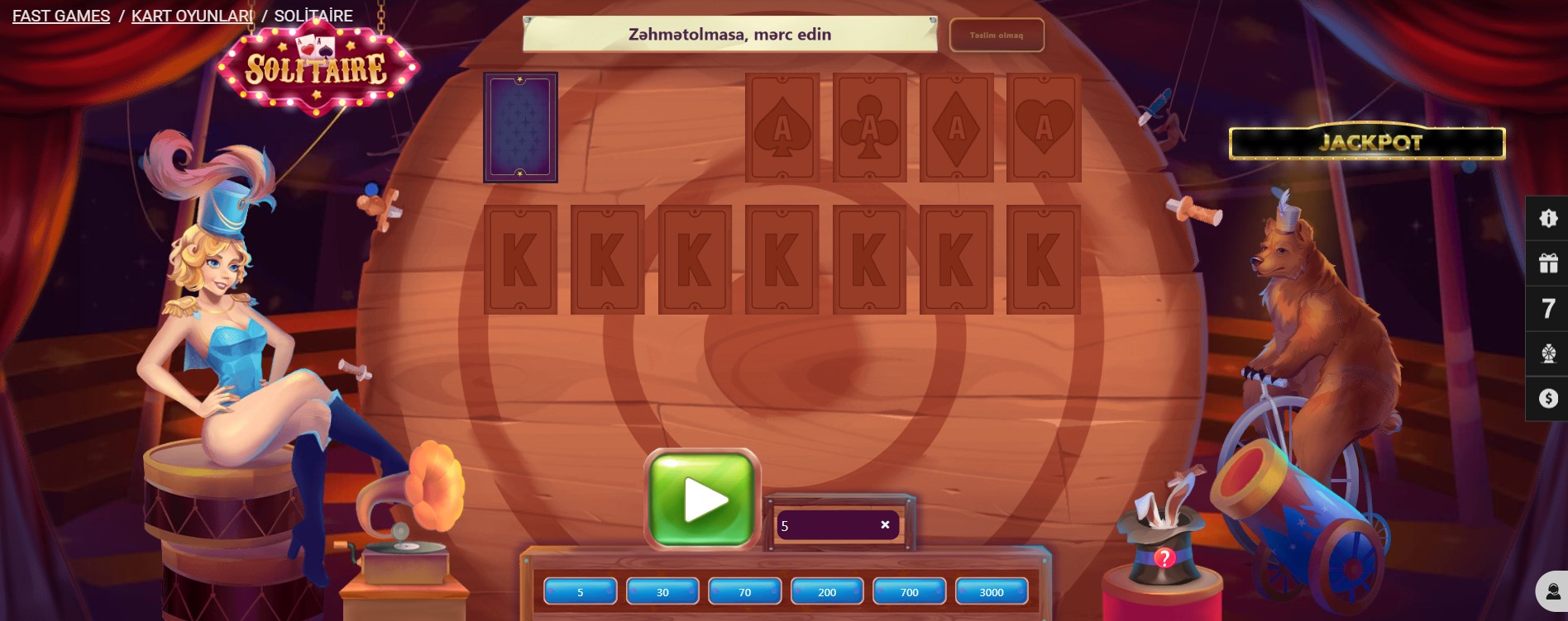 Melbet Az kazinosunda Azərbaycanda real pul üçün solitaire